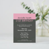 GEBURTSTAGLICHE EINLADUNG: dynamische, zentrierte Einladungspostkarte (Stehend Vorderseite)