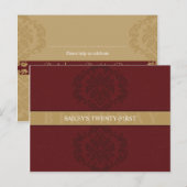 GEBURTSTAGLICHE EINLADUNG: Finesse 1 Einladungspostkarte (Vorne/Hinten)