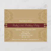 GEBURTSTAGLICHE EINLADUNG: Finesse 1 Einladungspostkarte (Rückseite)