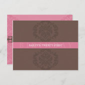 GEBURTSTAGLICHE EINLADUNG: Finesse 4 Einladungspostkarte (Vorne/Hinten)