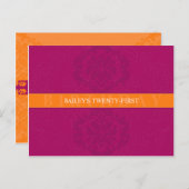 GEBURTSTAGLICHE EINLADUNG: Finesse 5 Einladungspostkarte (Vorne/Hinten)