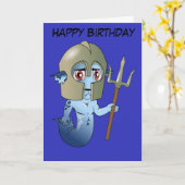 Geburtstagmerman-Neptun Krieger Karte (Gelbe Blume)