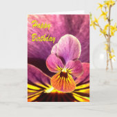 Geburtstagpansy-Blume Karte (Gelbe Blume)