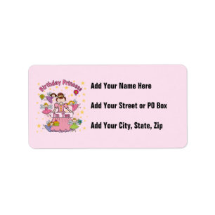 GeburtstagPrinzessin Ich bin zwei T - Shirt und Ge Adressaufkleber