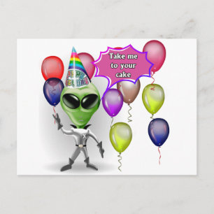Geburtstags-Alien Postkarte