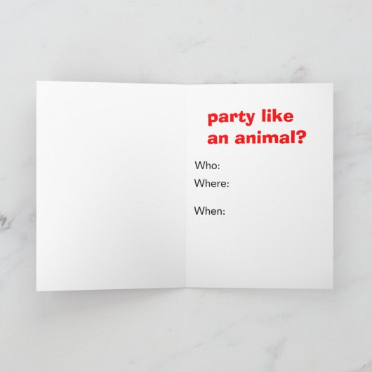 Geburtstags-Anzug-Huhn Karte (Innenseite)