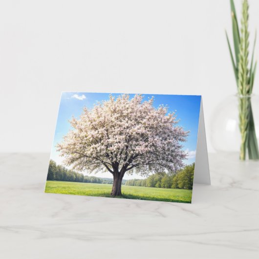 Geburtstags-Apfelbaum im Frühling Karte (Vorderseite)