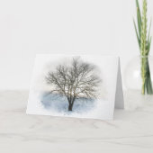 Geburtstags-Aquarell-Winter-Baum Karte (Vorderseite)