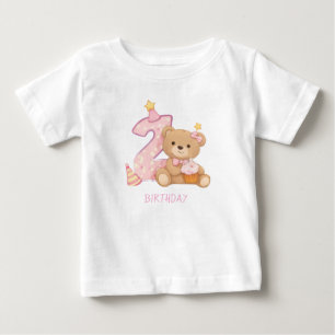 Geburtstags-Baby-Mädchen-T-Shirt Teddybär Geburtst Baby T-shirt