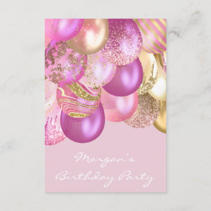 Geburtstags-Baby-Party rosa goldene Ballons Feier Einladung