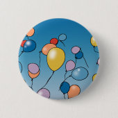 Geburtstags-Ballon-Feier Button (Vorderseite)