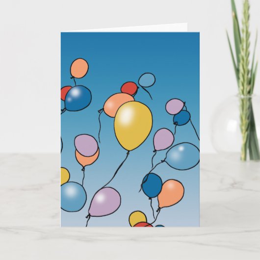 Geburtstags-Ballon-Feier Karte (Vorderseite)