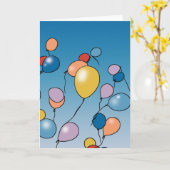 Geburtstags-Ballon-Feier Karte (Gelbe Blume)