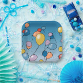 Geburtstags-Ballon-Feier Pappteller (Party)