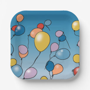 Geburtstags-Ballon-Feier Pappteller