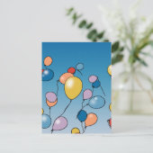 Geburtstags-Ballon-Feier Postkarte (Stehend Vorderseite)