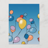 Geburtstags-Ballon-Feier Postkarte (Vorderseite)