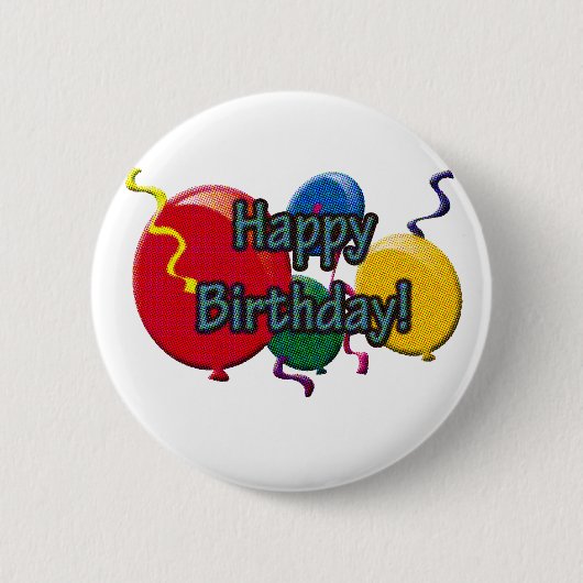 Geburtstags-Ballone Button (Vorderseite)