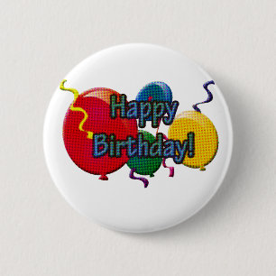 Geburtstags-Ballone Button