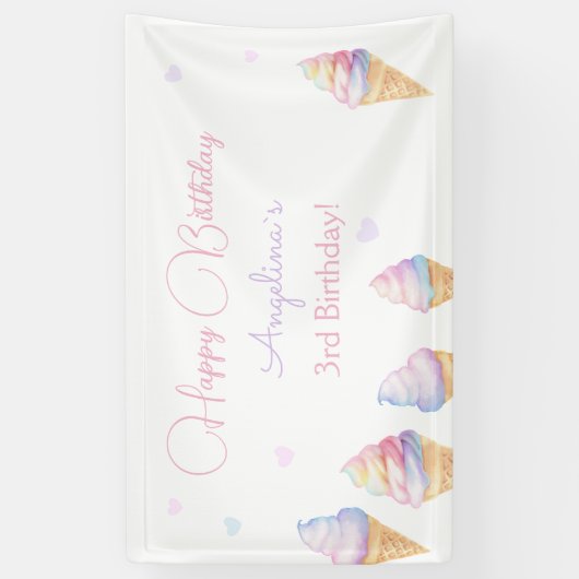 Geburtstags-Banner Eis. Banner (Vertikal)