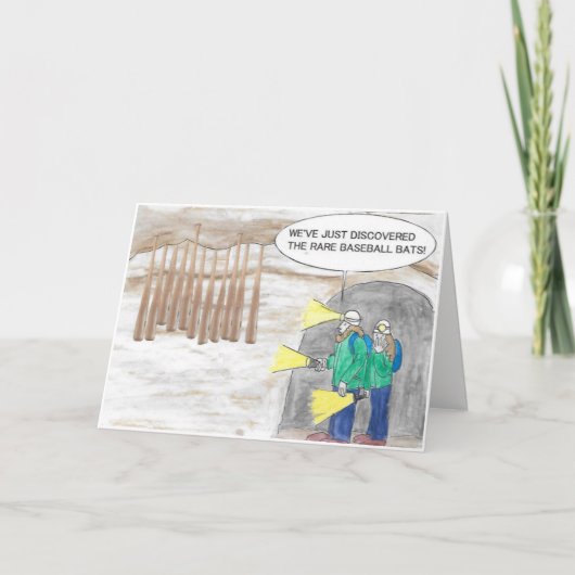 Geburtstags-Baseballschläger Karte (Vorderseite)