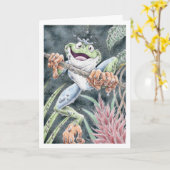 Geburtstags-Baum-Frosch Karte (Gelbe Blume)