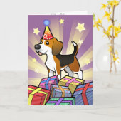 Geburtstags-Beagle Karte (Gelbe Blume)