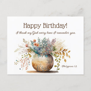 Geburtstags-Bibelvers elegantes Floraldesign  Postkarte