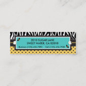 Geburtstags-Bienen-Visitenkarte Mini Visitenkarte (Rückseite)