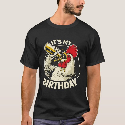 Geburtstags-Bier-Schluck-Hahn T-Shirt (Vorderseite)