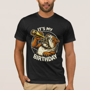 Geburtstags-Bier-Schlucker-Bulldogge T-Shirt
