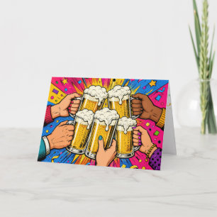 Geburtstags-Bier-Trinkspruch Pop Art Karte