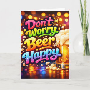 Geburtstags-Bierkrug mit neonfarbenem lustigen Tex Karte