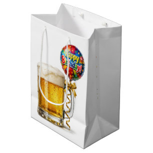 Geburtstags-Bierkrug mit Partyballon Mittlere Geschenktüte