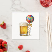 Geburtstags-Bierkrug mit Partyballon Serviette (Beispiel)