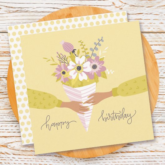 Geburtstags-Blume Bouquet-Flat-Karte