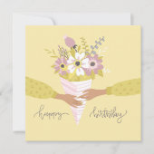 Geburtstags-Blume Bouquet-Flat-Karte (Vorderseite)
