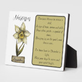 Geburtstags-Blume DEZEMBER Geburtstag Narcissus Fotoplatte (Seite)