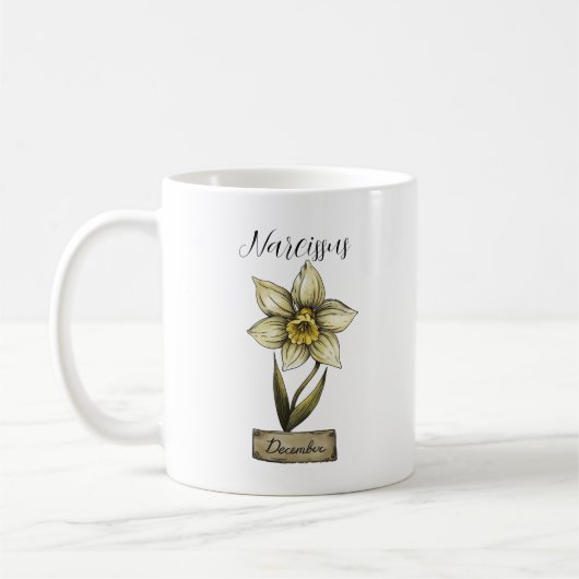 Geburtstags-Blume DEZEMBER Geburtstag Narcissus Kaffeetasse (Links)