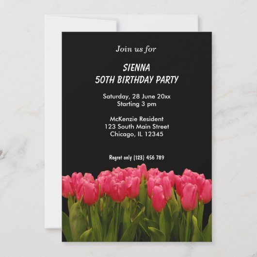 Geburtstags-Blume Einladung (Vorderseite)