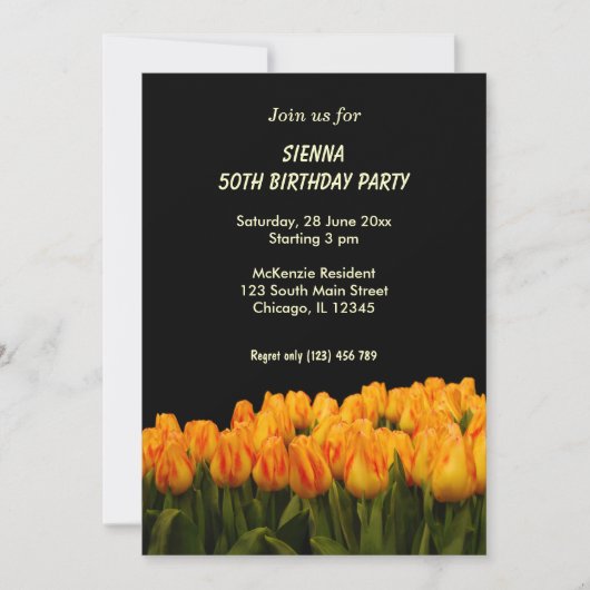 Geburtstags-Blume Einladung (Vorderseite)