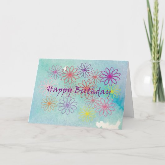 Geburtstags-Blume Karte (Vorderseite)