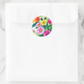 Geburtstags-Blume niedlich Runder Aufkleber (Tasche)
