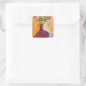 Geburtstags-Blume Quadratischer Aufkleber (Tasche)