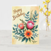 Geburtstags-Blumenkarte mit Freude Karte (Gelbe Blume)