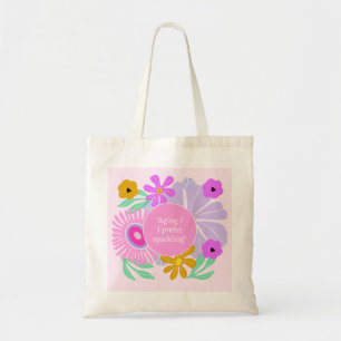 Geburtstags-Blumenrosa-Zitat-Alter-Tote-Bag Tragetasche