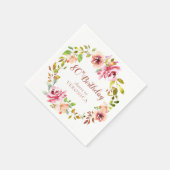 Geburtstags-Blumenschrift Napkin Serviette (Ecke)