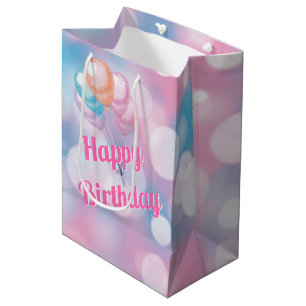 Geburtstags-Bokeh-Partylichter Mittlere Geschenktüte