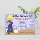 Geburtstags-Bowling-Party Einladung (Stehend Vorderseite)