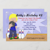 Geburtstags-Bowling-Party Einladung (Vorne/Hinten)